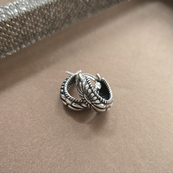 American West Jewelry - American West Sterling Hoop Concha Earrings